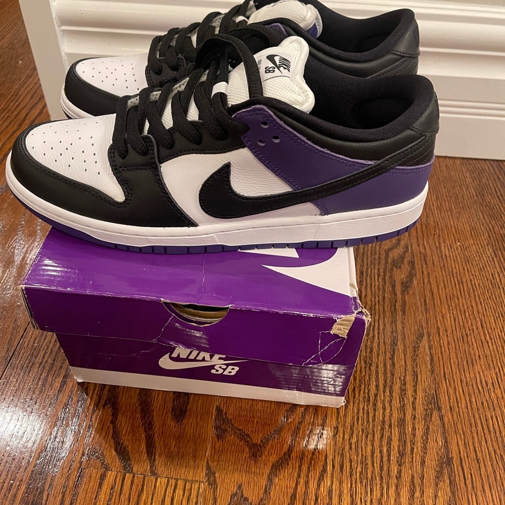 Nike SB Dunk Low Pro Court Purple Black White - Picture 7 of 7